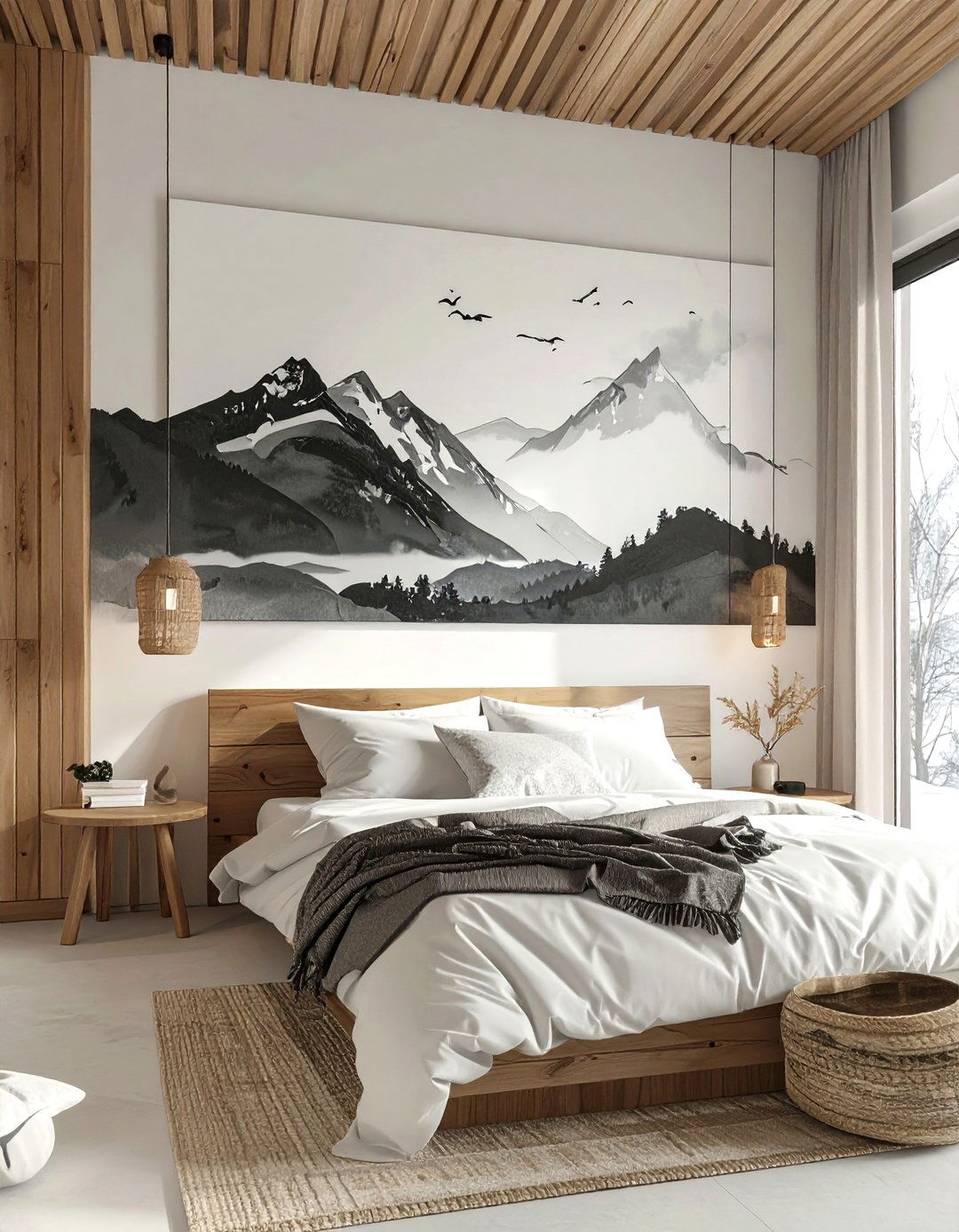 Washi tape wall art - 30 removable bedroom ideas