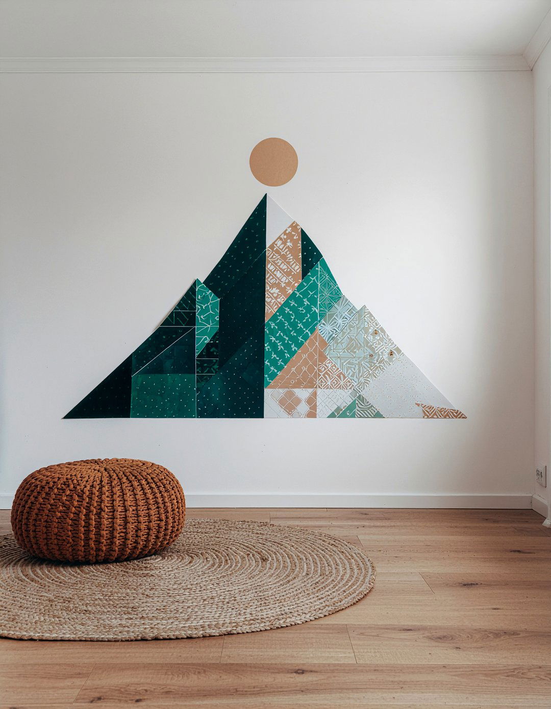 Washi tape wall art - 30 temporary living room ideas