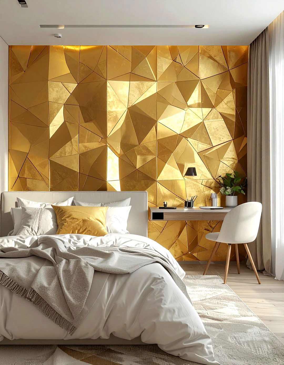 Washi tape wall pattern - 30 no drill bedroom ideas