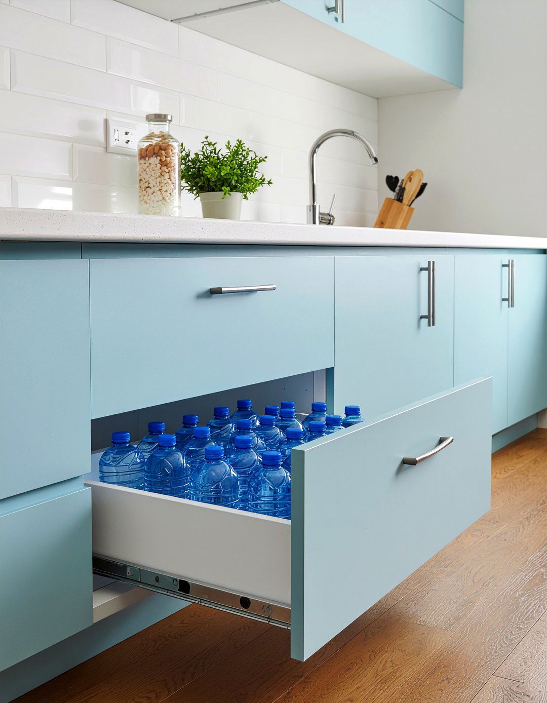 Water Bottle Storage Drawer - 30 deep drawer kitchen ideas