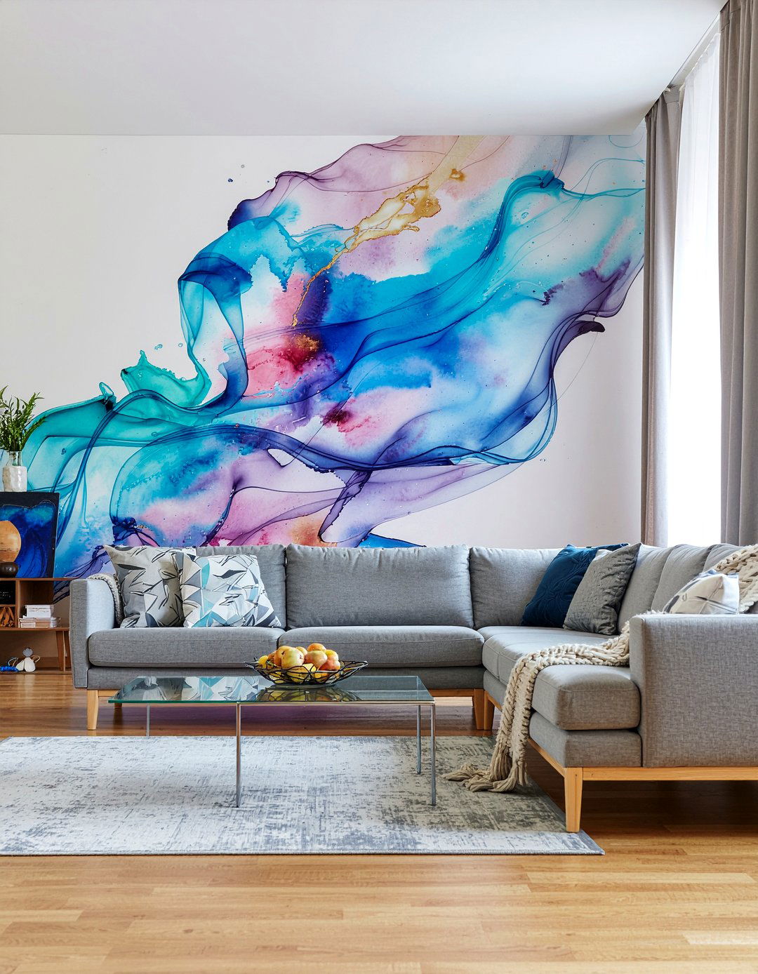 Watercolor Removable Wallpaper - 30 living room removable wallpapers