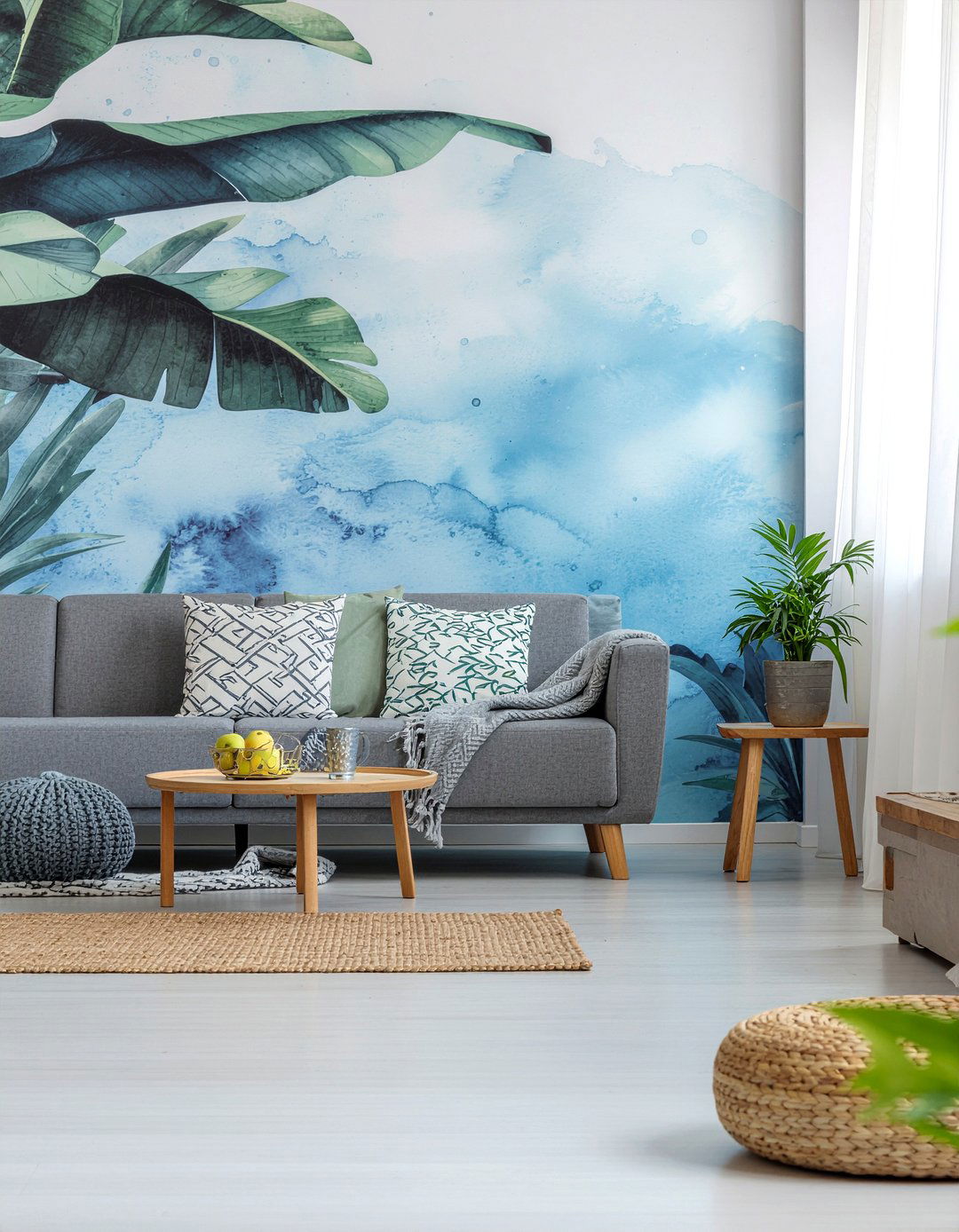 Watercolor Tropical Wallpaper - 30 living room tropical wallpapers