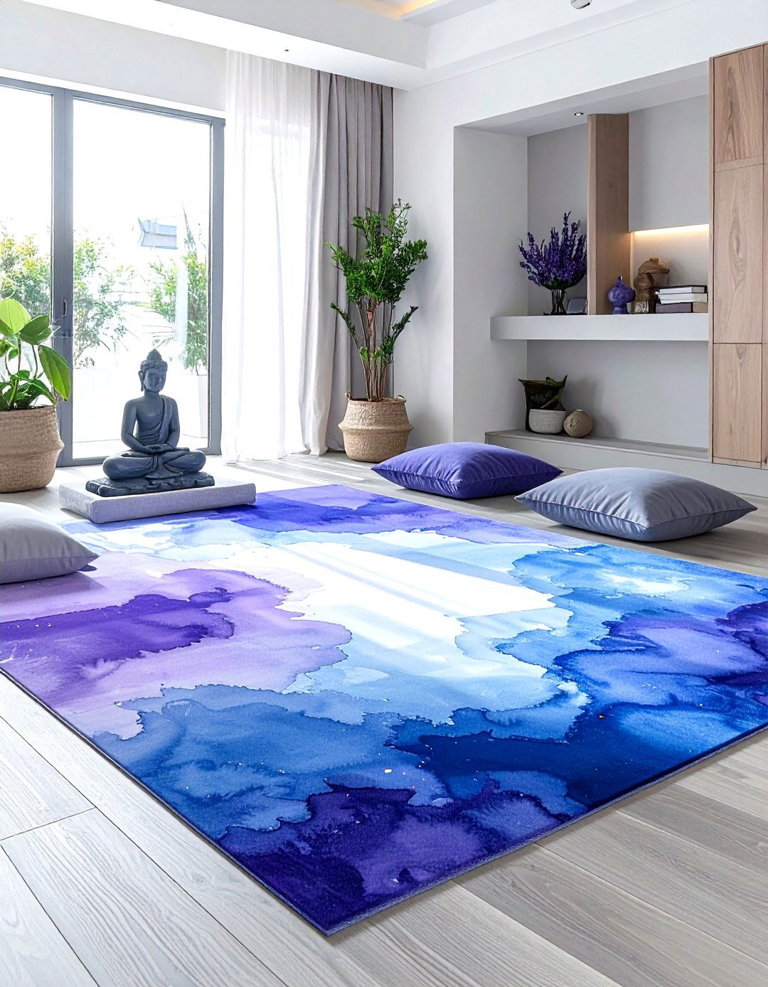 Watercolor area rug - 30 colorful rug ideas