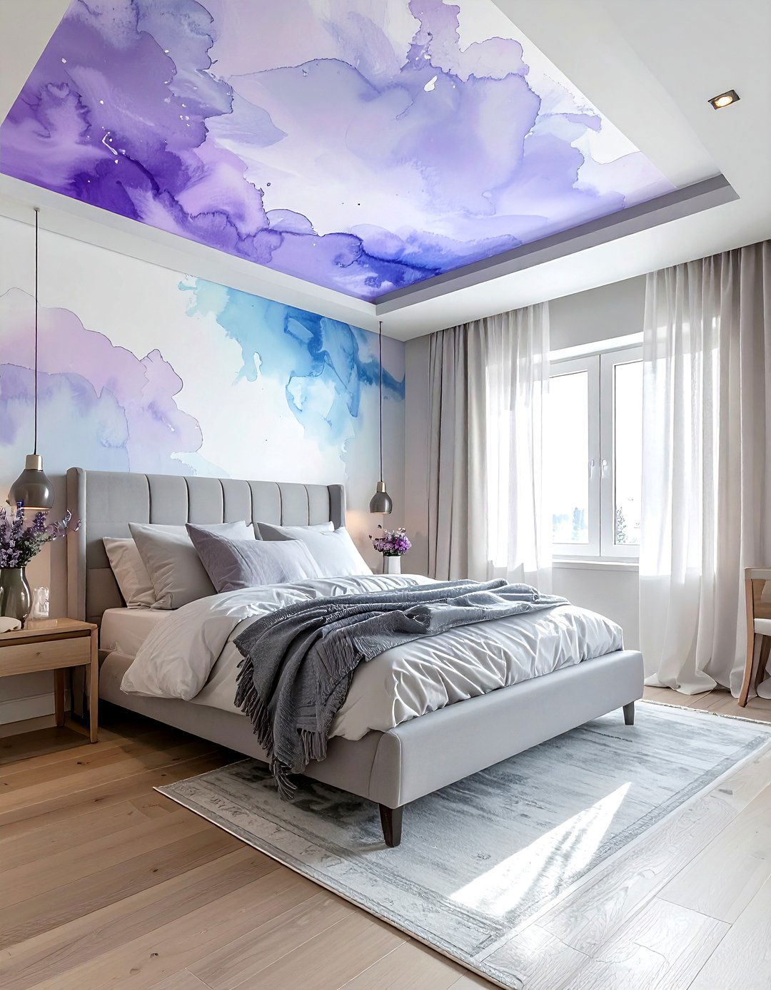 Watercolor ceiling wallpaper - 30 ceiling wallpaper ideas