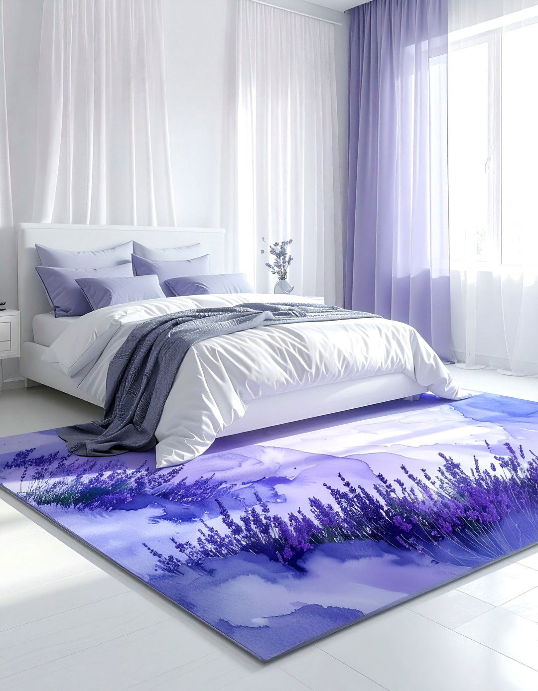 Watercolor effect rug - 30 patterned rug ideas