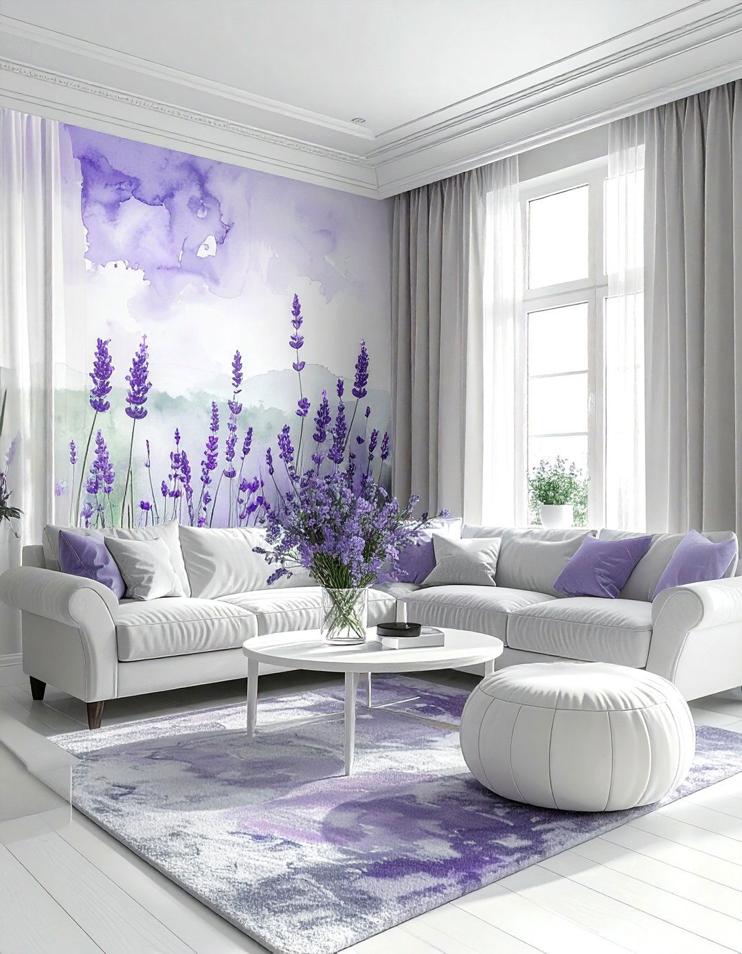 Watercolor wallpaper - 30 living room wallpapers