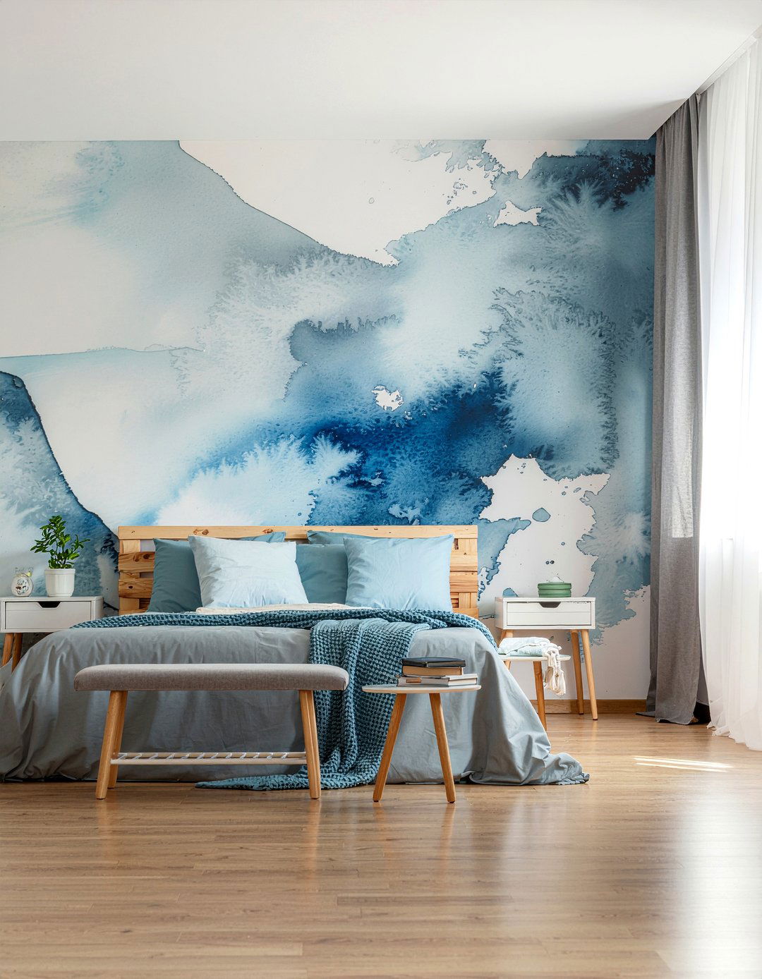 Watercolor wash wallpaper - 30 bedroom peel and stick wallpapers