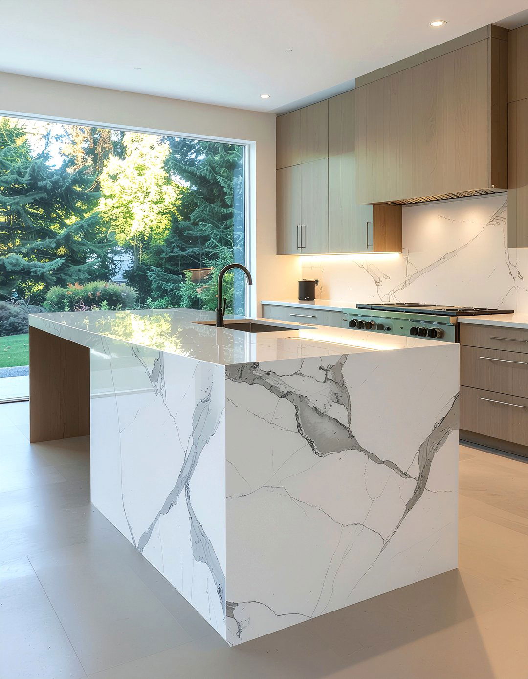 Waterfall Edge Kitchen Countertop - 30 kitchen trendy element ideas