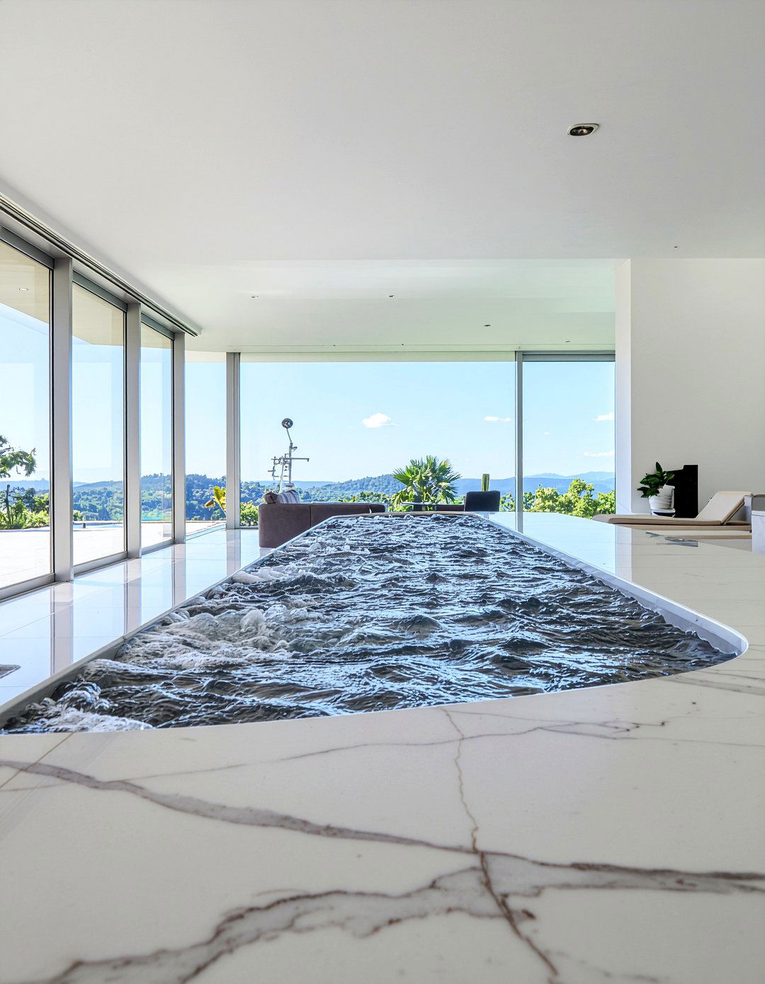 Waterfall Edge Quartz Bathroom - 30 quartz countertop bathroom ideas