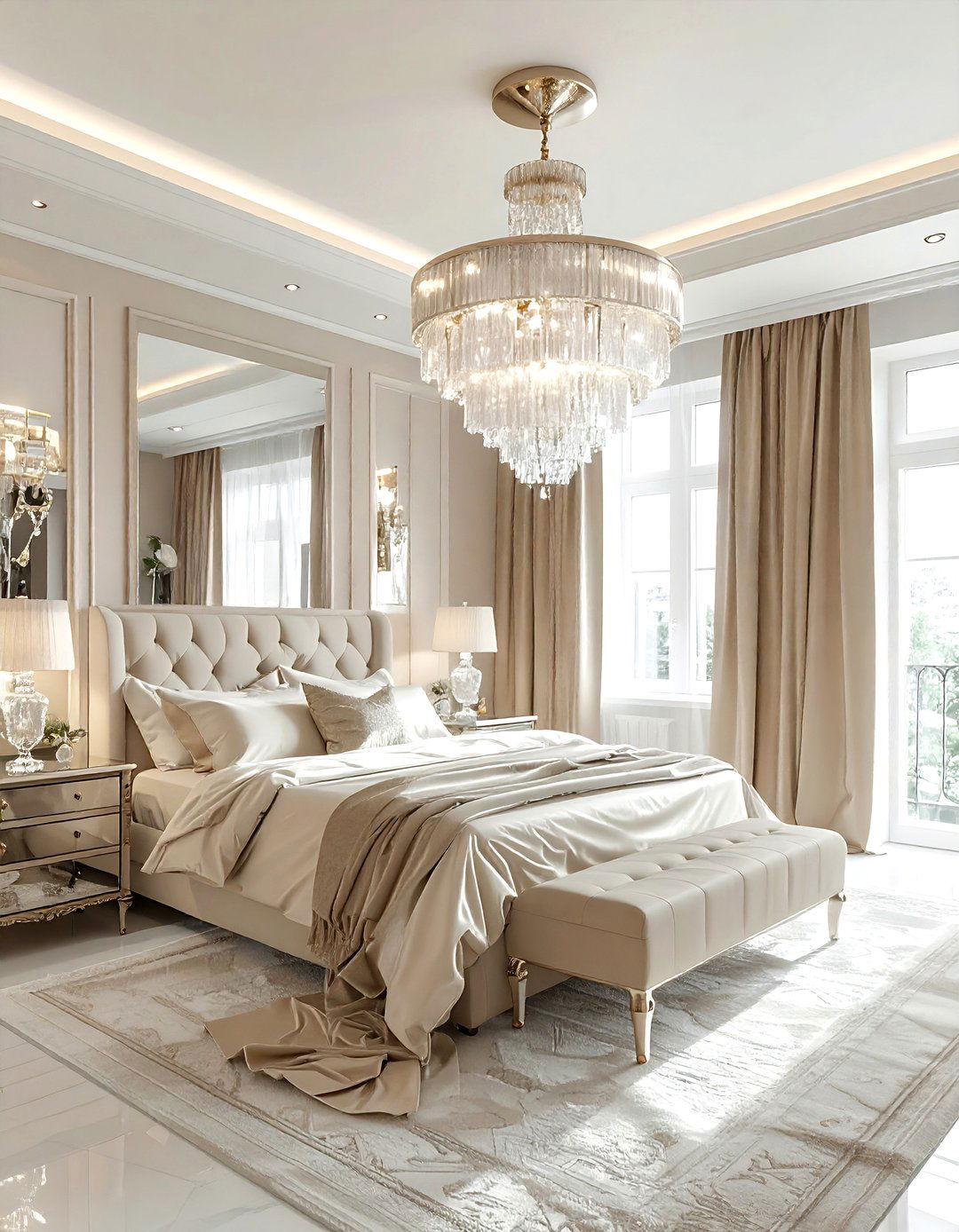 Waterfall Fringe Chandelier - 30 bedroom chandelier ideas