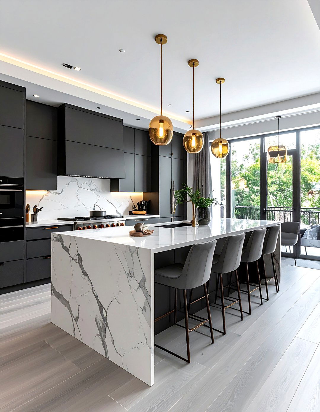 Waterfall Island Kitchen - 30 contemporary kitchen ideas