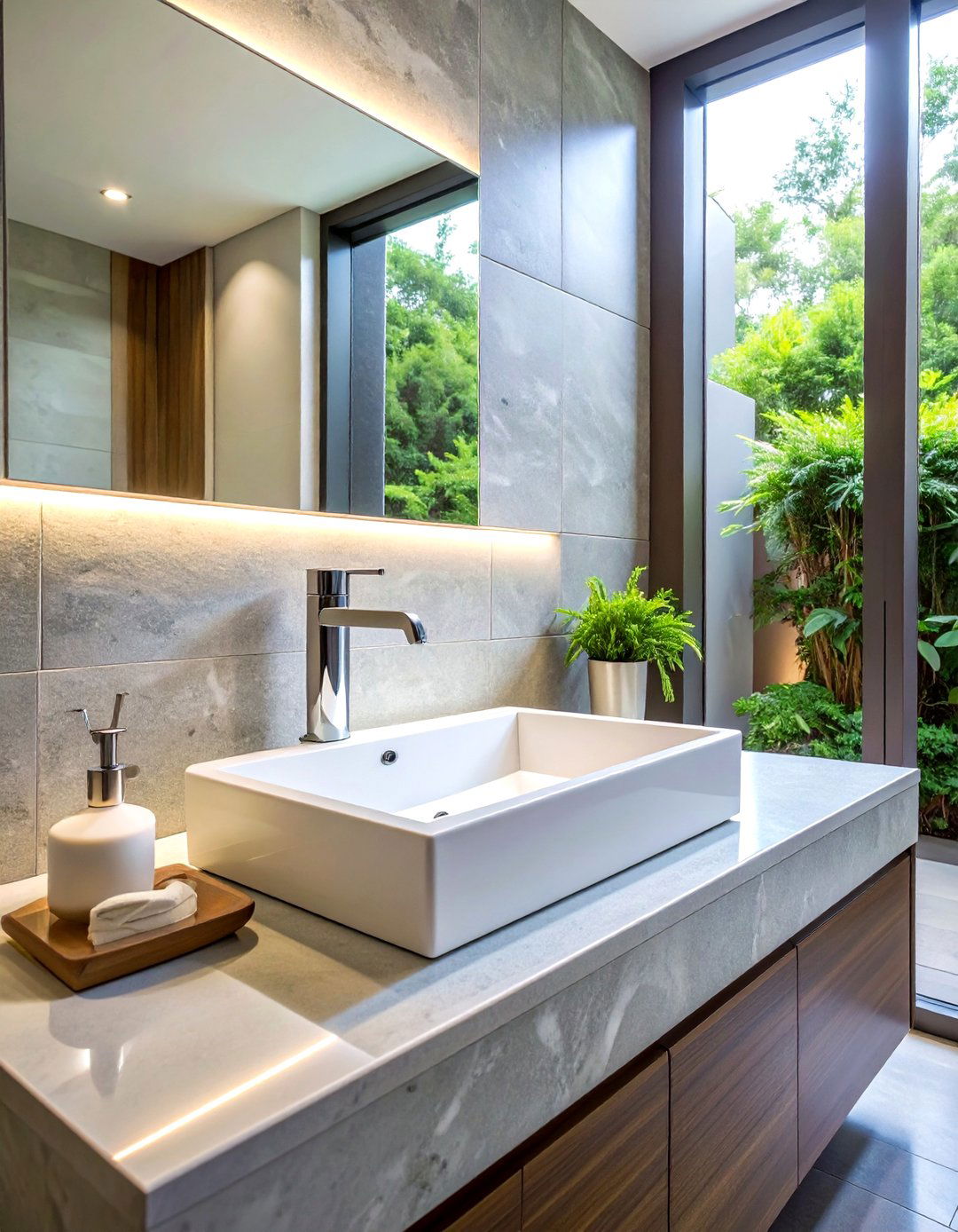 Waterfall bathroom faucet - 30 brushed nickel faucet ideas