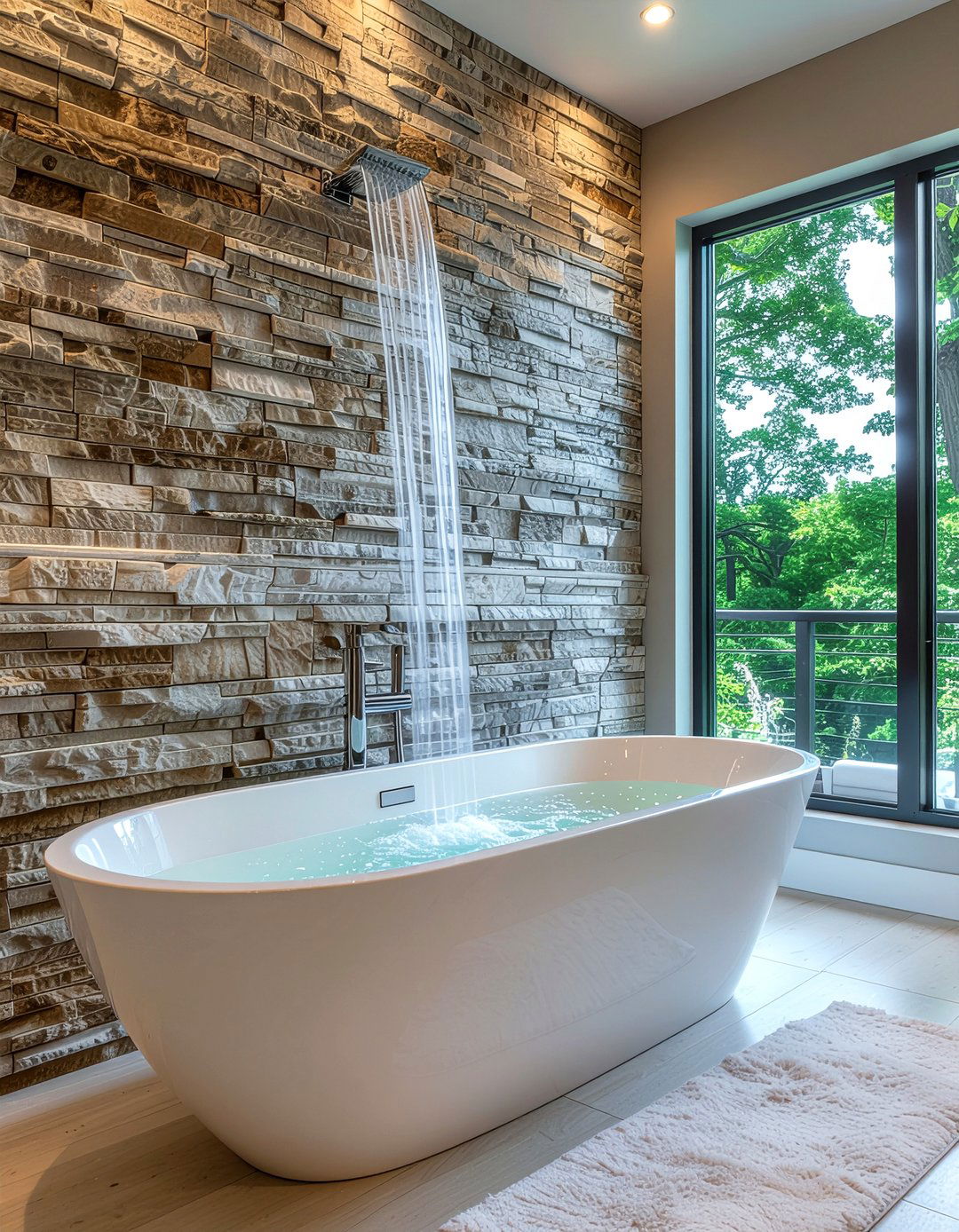 Waterfall bathtub filler - 30 bathroom fixture accent ideas