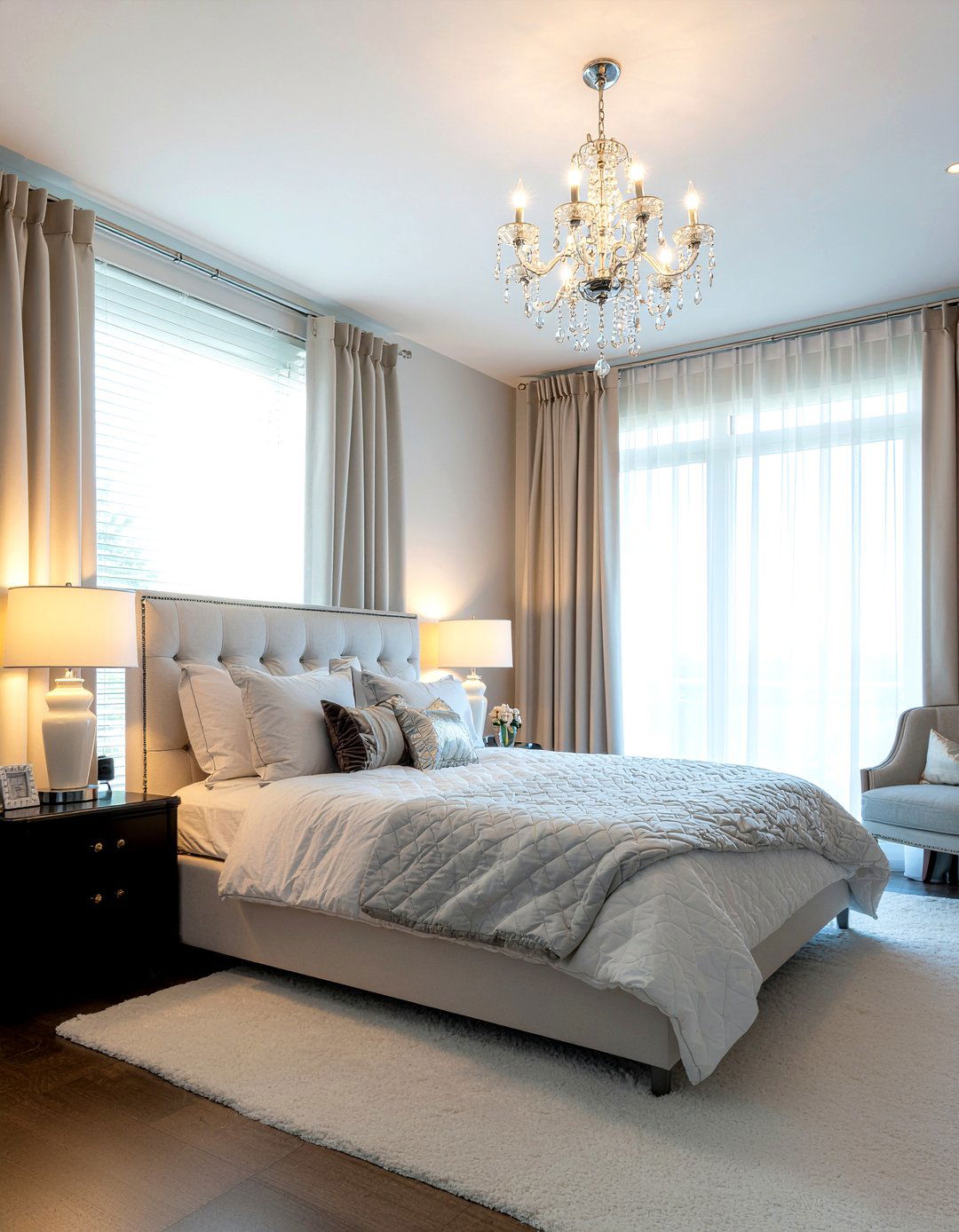 Waterfall crystal chandelier - 30 bedroom chandeliers