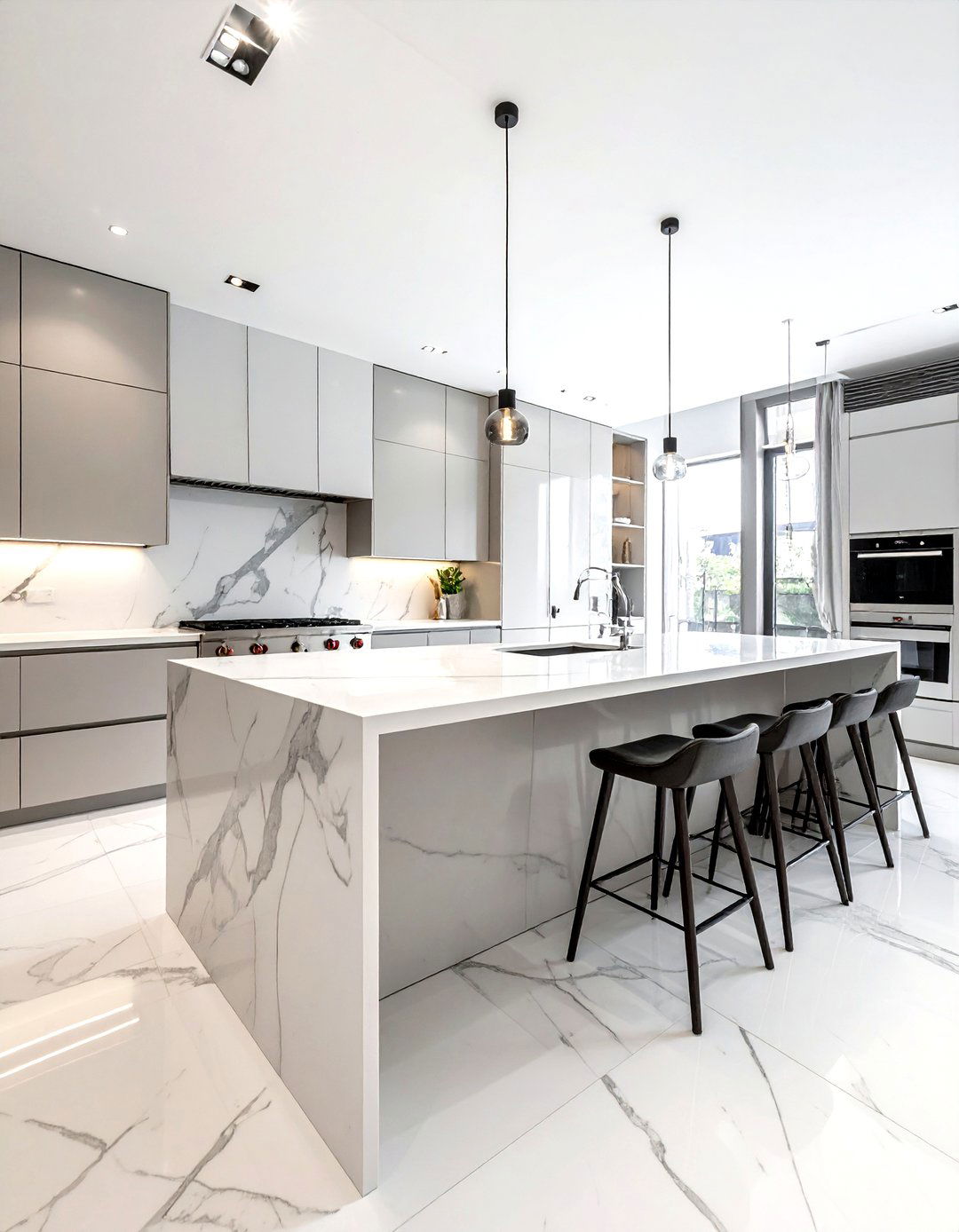 Waterfall edge countertop - 30 kitchen countertop ideas