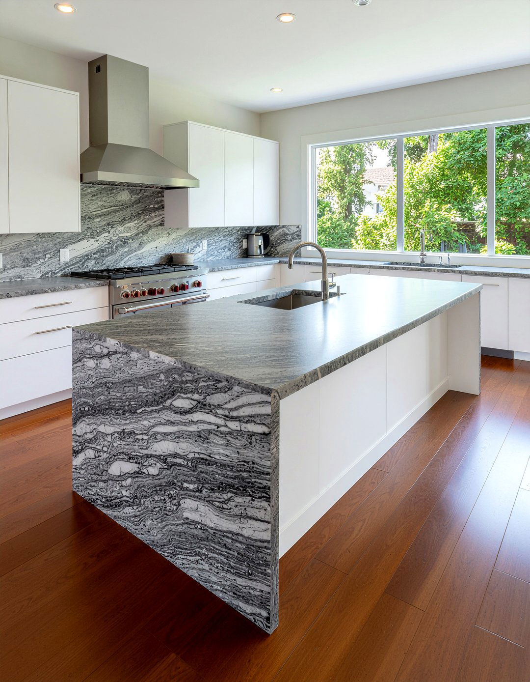 Waterfall island - 30 kitchen feature ideas