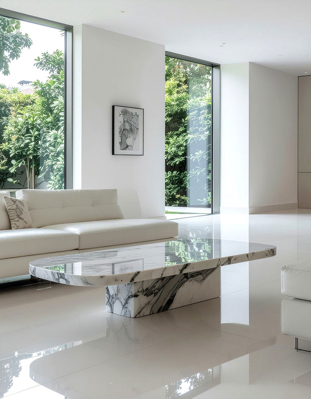 Waterfall marble coffee table - 30 living room marble coffee tables