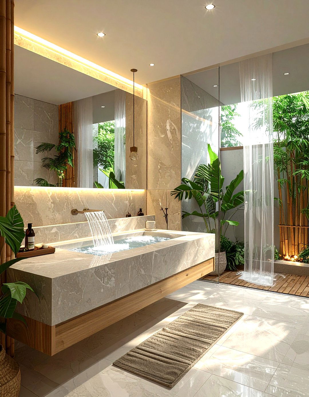 Waterfall widespread faucet - 30 widespread faucet ideas