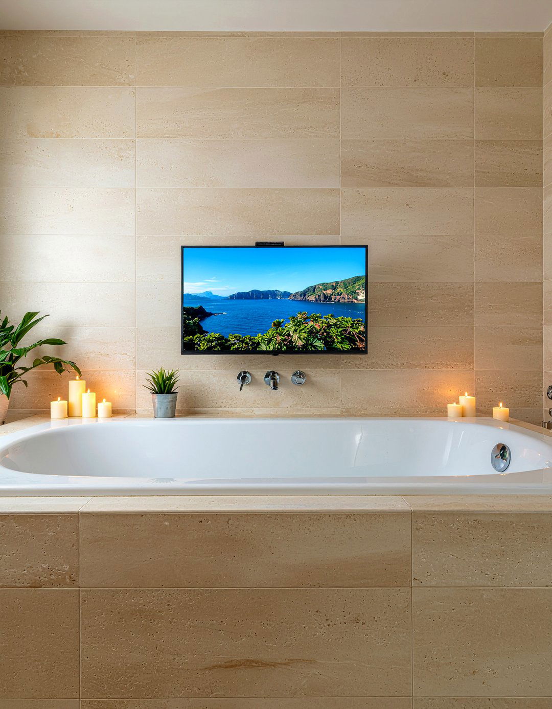 Waterproof television for bathtub - 30 bathroom electrical ideas