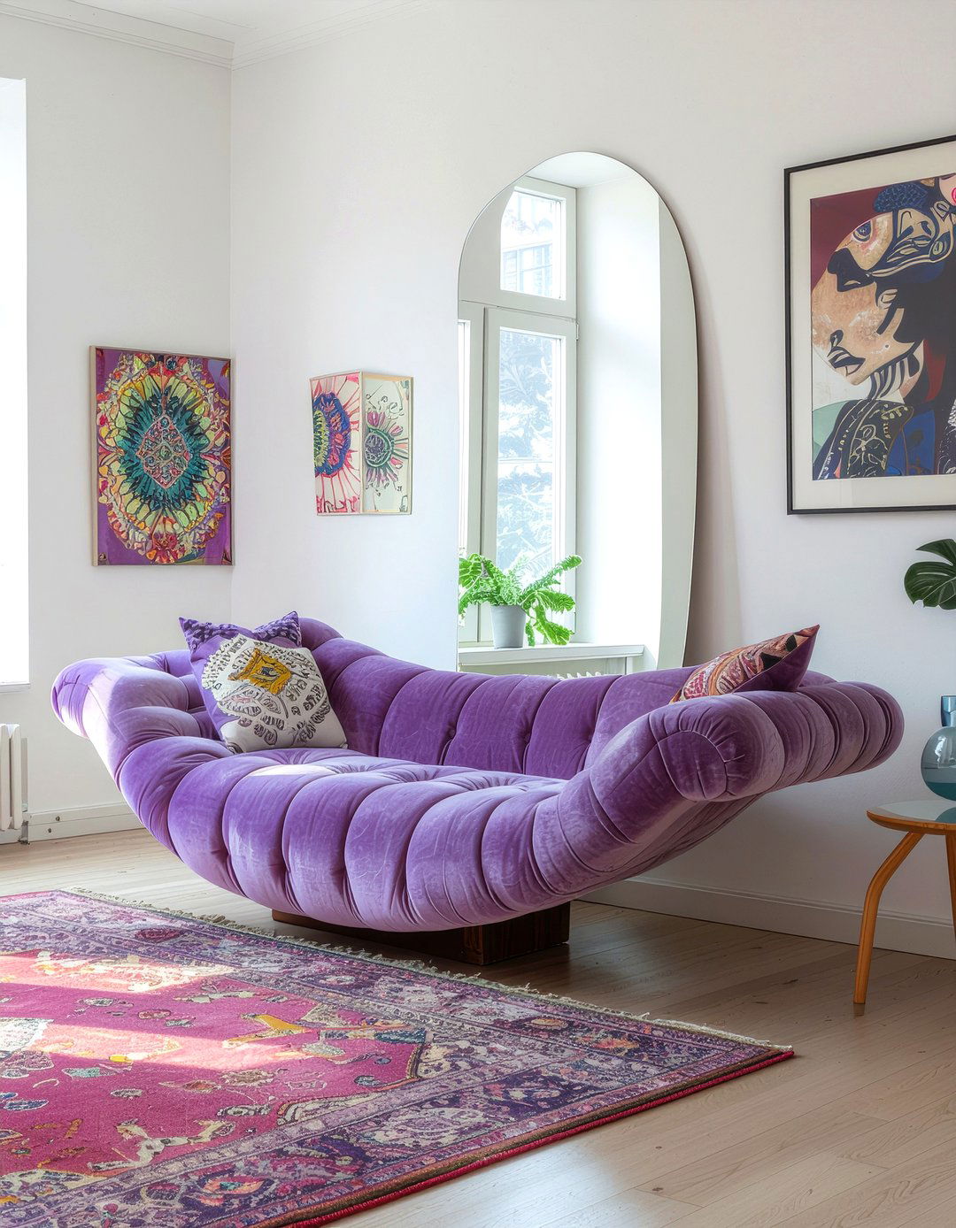 Wavy Floor Mirror - 30 floor mirror ideas