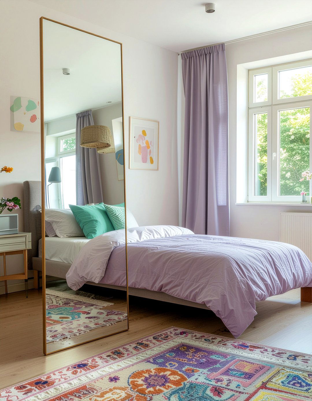 Wavy Full Length Mirror - 30 bedroom leaning mirrors