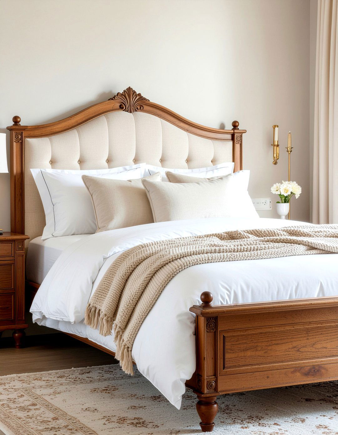 Waxed Pine Sleigh Bed - 30 bedroom pine furniture ideas