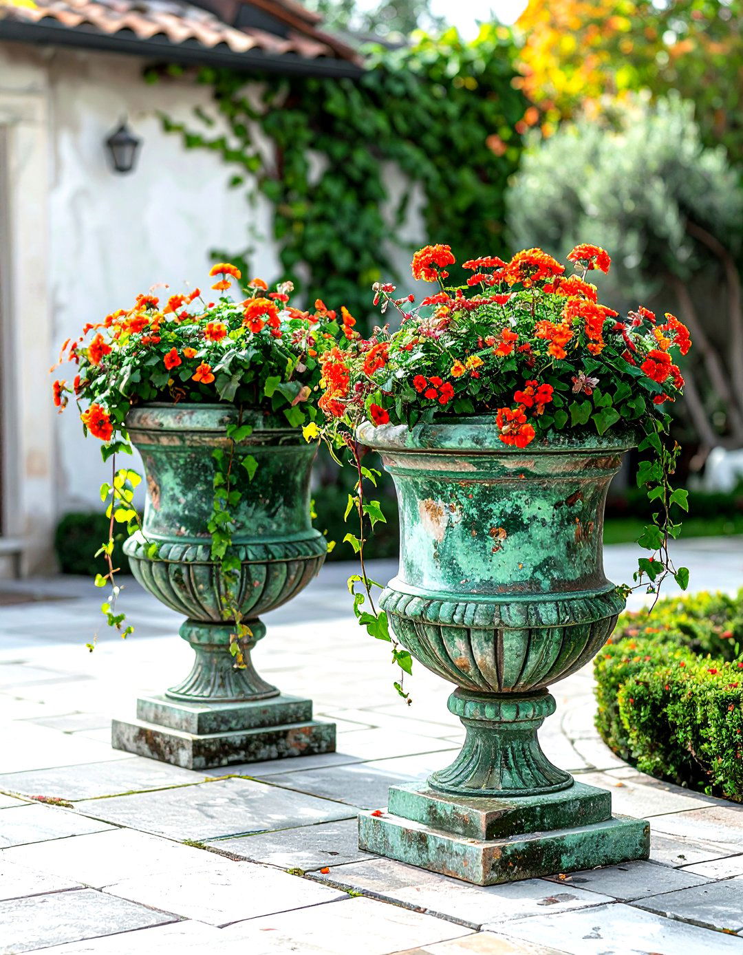 Weathered Garden Urn Patio - 30 antique decor ideas
