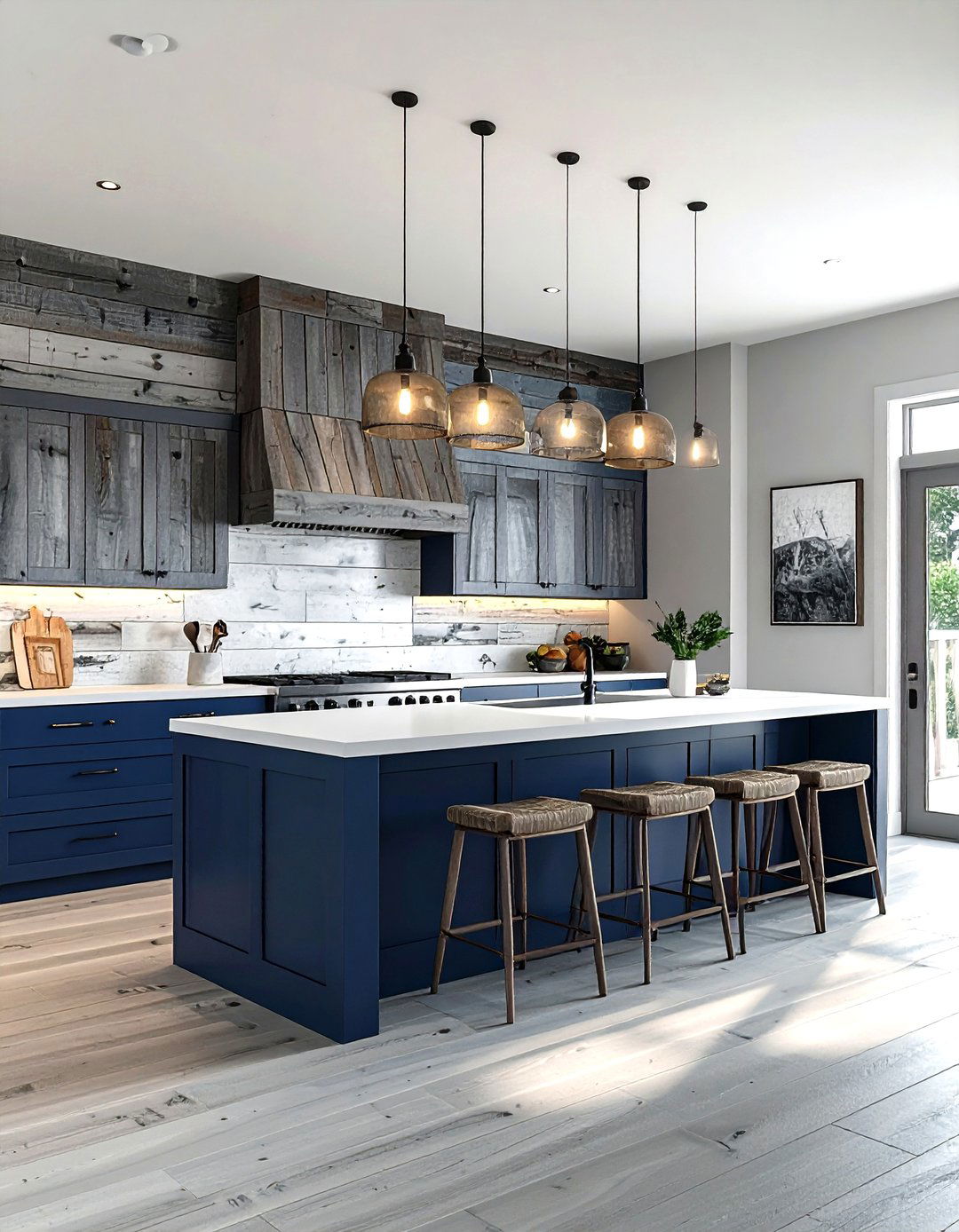 Weathered Gray Wood Wall - 30 kitchen wood wall ideas