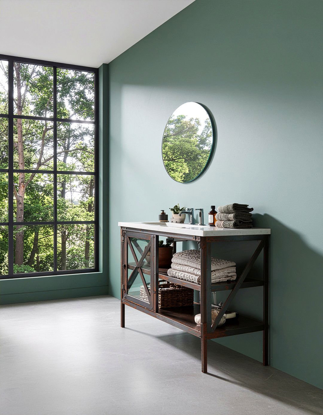 Weathered Metal Cabinet - 30 rust bathroom ideas