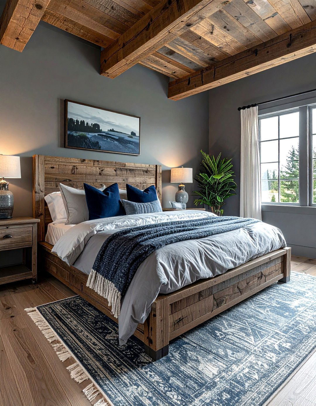 Weathered Wood Farmhouse Style - 30 coastal grey bedroom ideas
