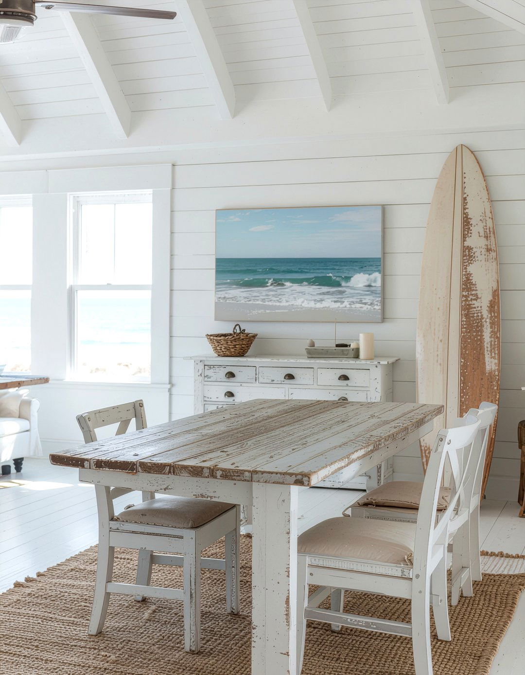 Weathered Wood Furniture - 30 ocean-inspired dining room ideas