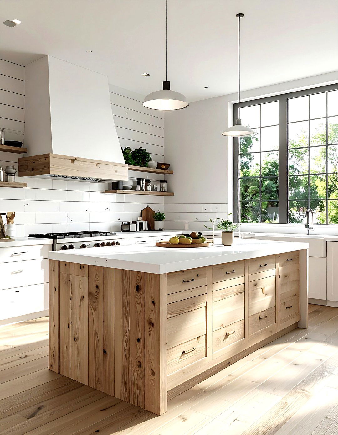 Weathered oak shiplap - 30 kitchen shiplap ideas