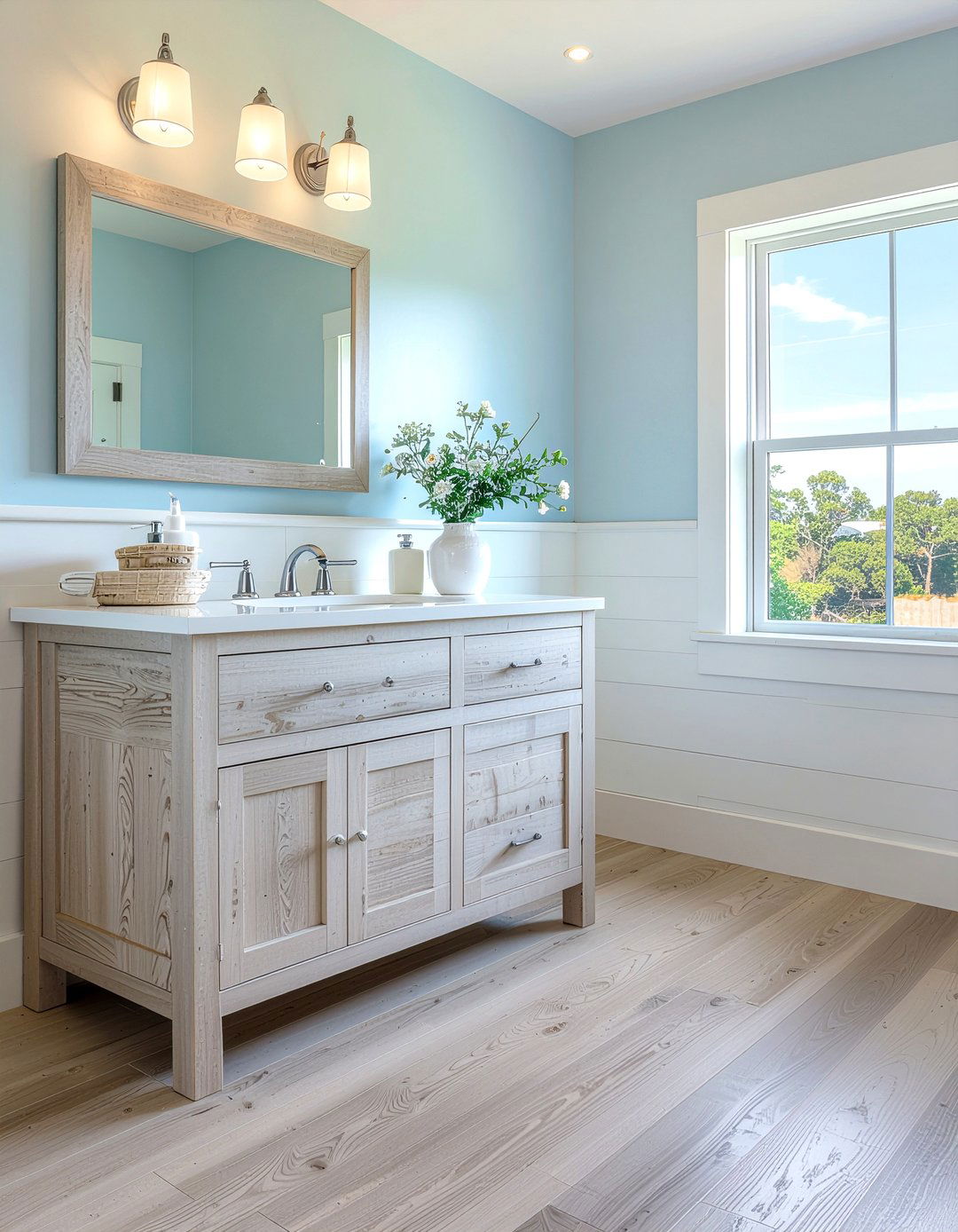 Weathered oak vanity - 30 rustic bathroom vanity ideas