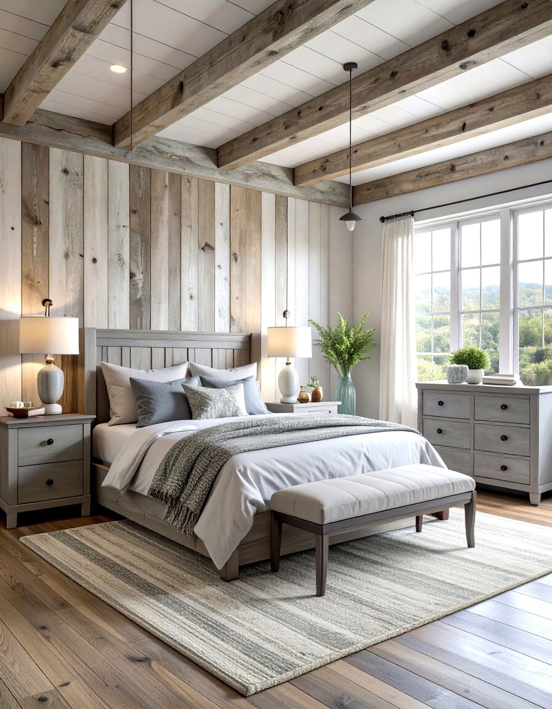 Weathered wood bedroom - 30 coastal gray bedroom ideas