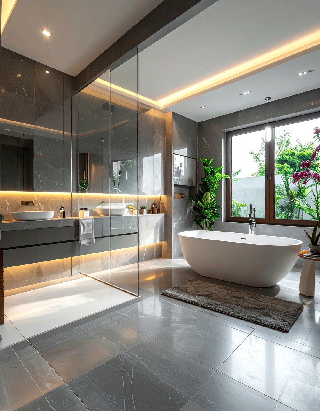 Wet room layout - 30 elegant bathroom ideas
