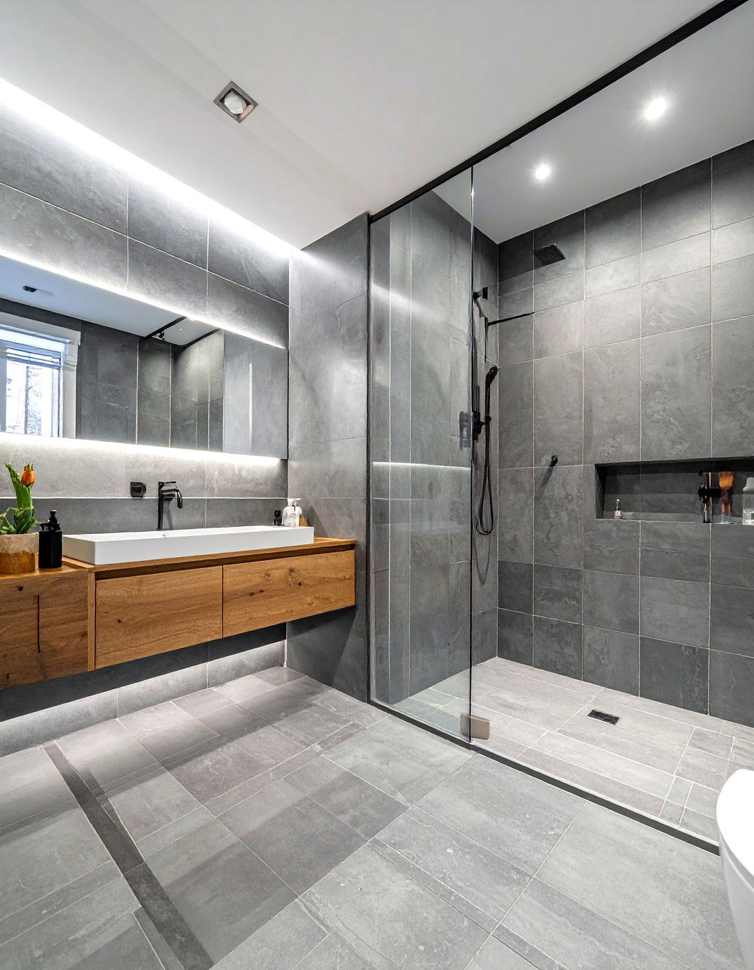 Wet room shower - 30 townhouse bathroom ideas