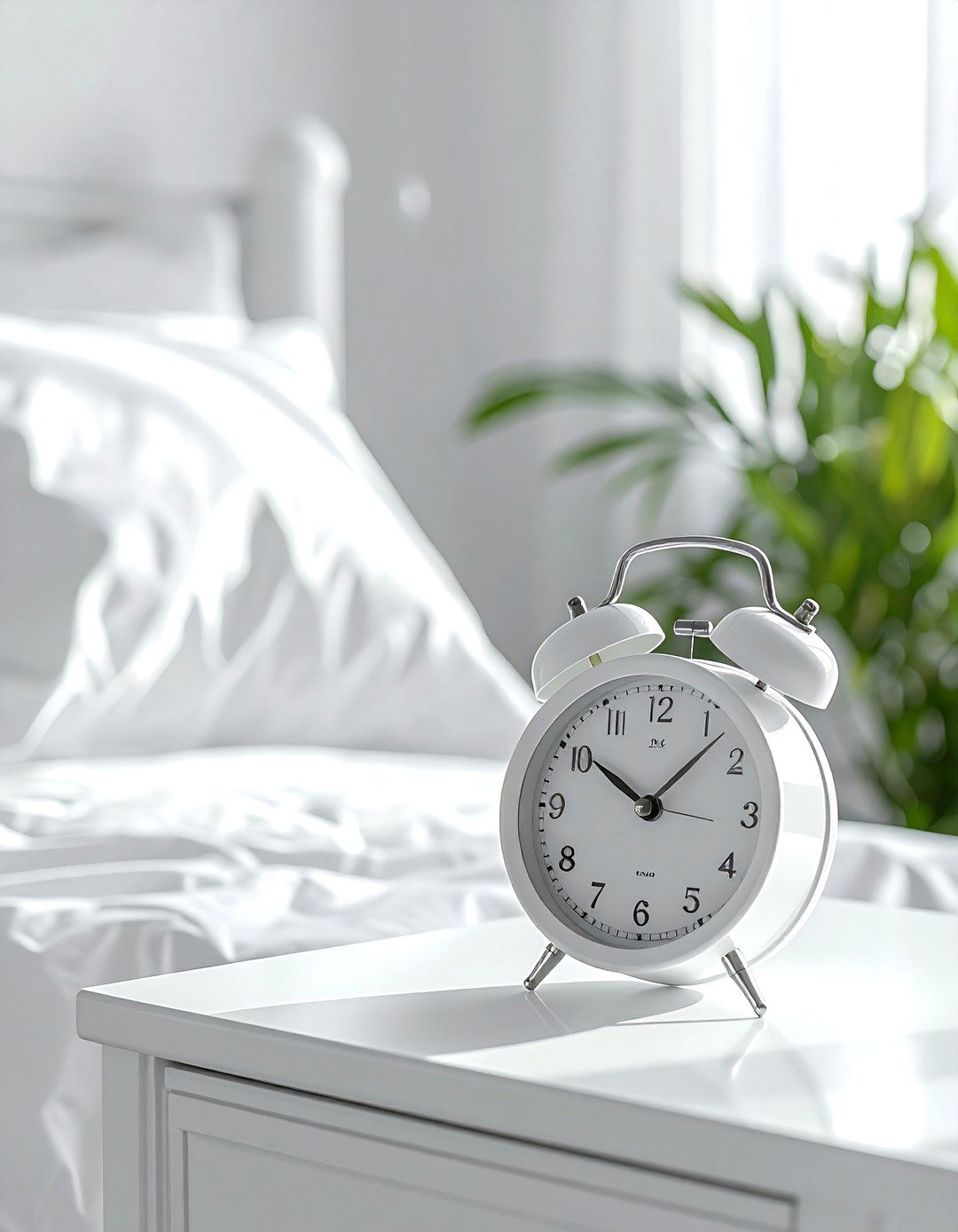 White Alarm Clock - 30 white bedroom accessories ideas