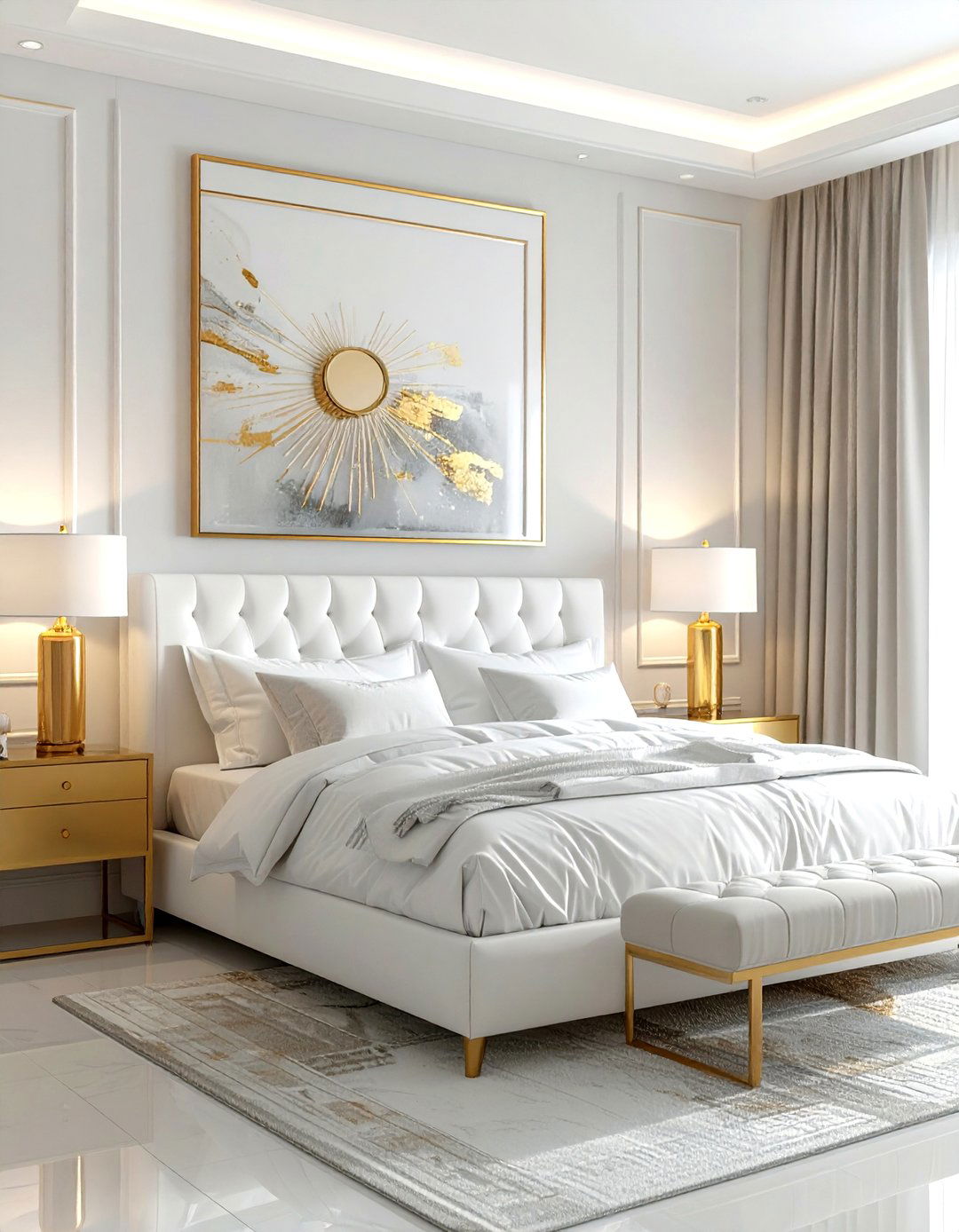 White And Gold Bedroom - 30 white bedroom decor ideas