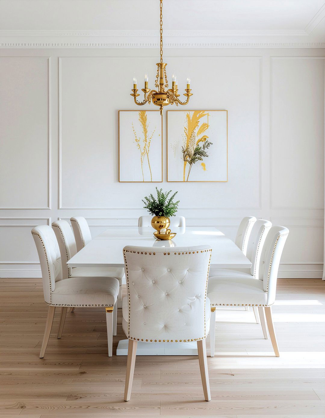 White And Gold Dining Room - 30 gold accent dining room ideas