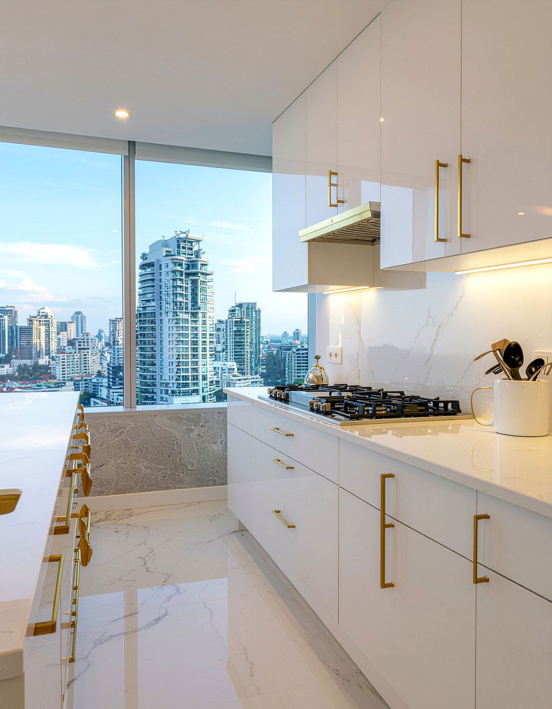 White And Gold Kitchen Decor - 30 penthouse kitchen ideas