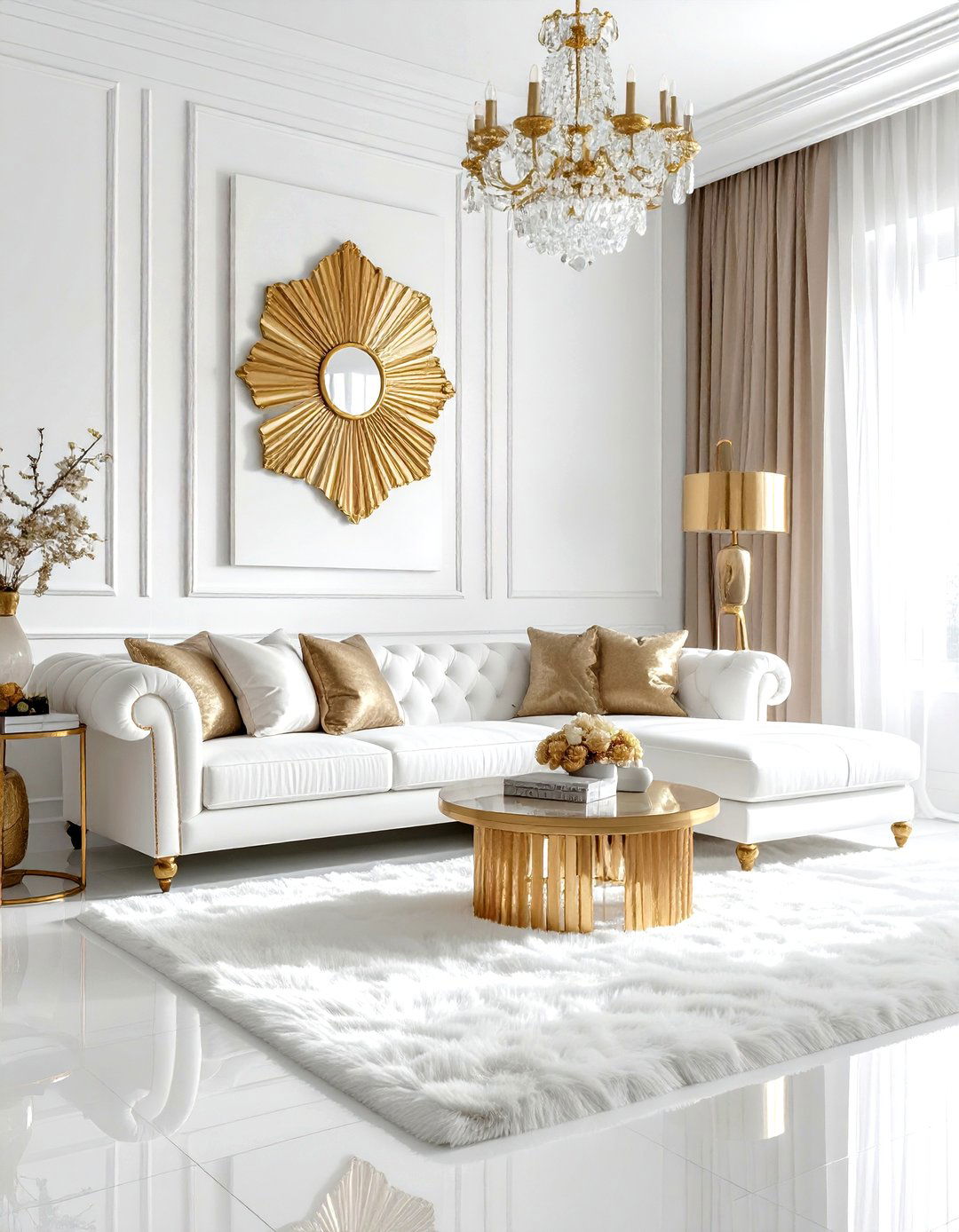 White And Gold Living Room - 30 luxury living room ideas