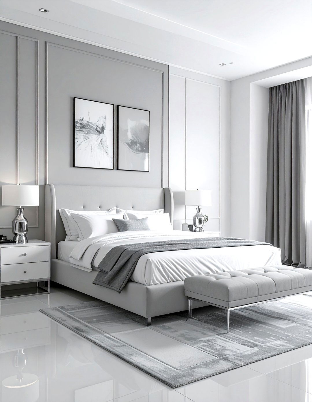 White And Grey Modern Bedroom - 30 modern white bedroom ideas