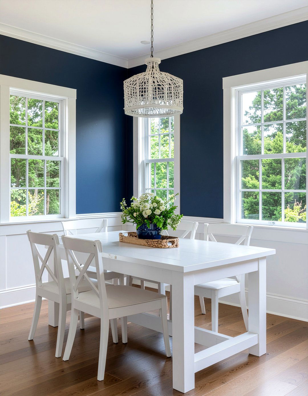 White And Navy Dining Room - 30 navy dining room ideas