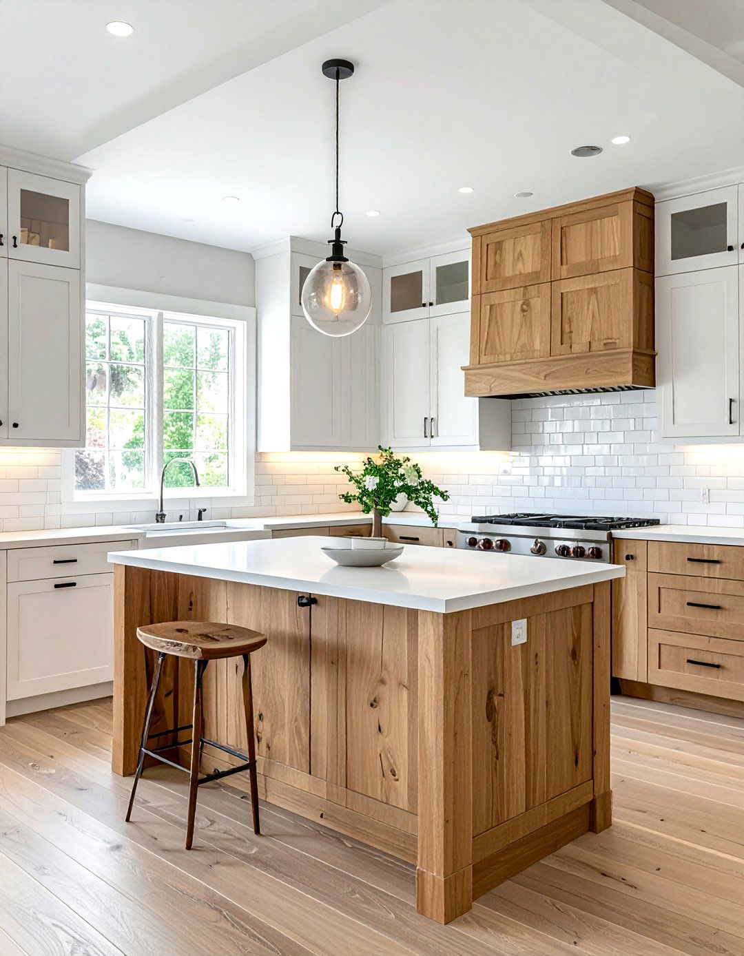 White And Wood Kitchen - 30 warm wood kitchen ideas