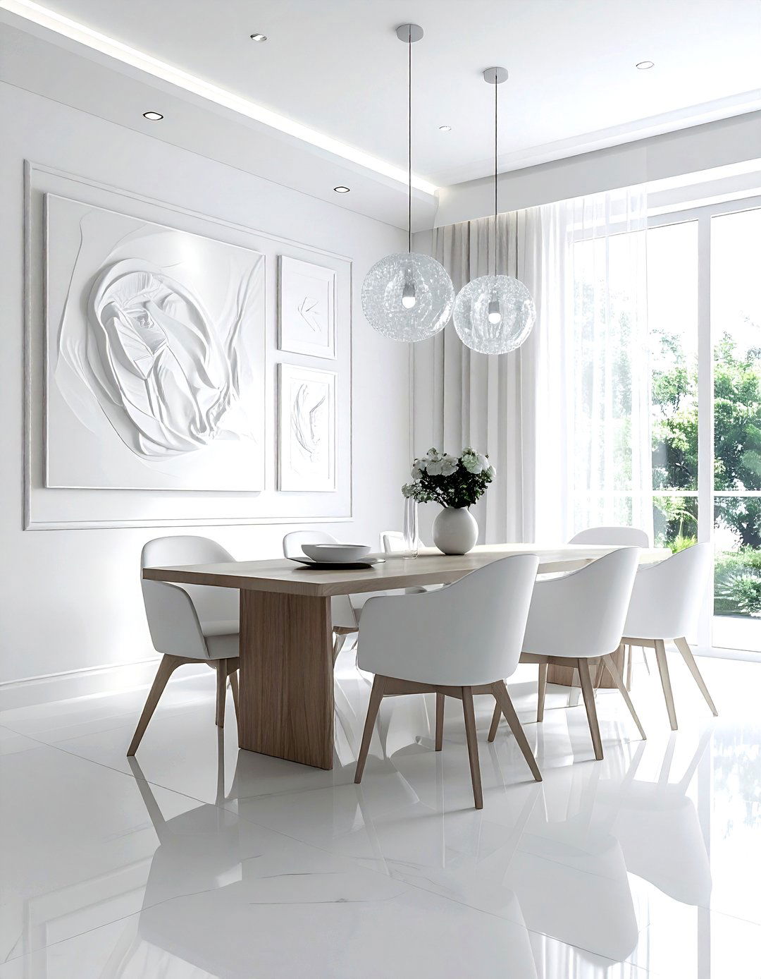 White Art Dining Room - 30 white dining room decor ideas