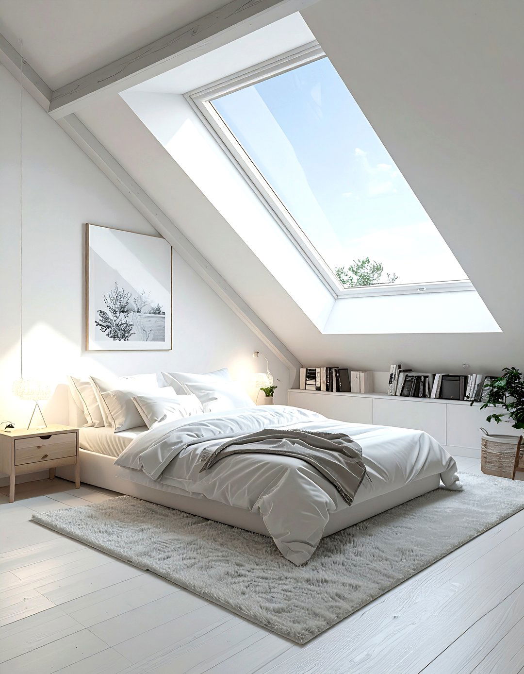 White Attic Bedroom - 30 minimalist white bedroom ideas
