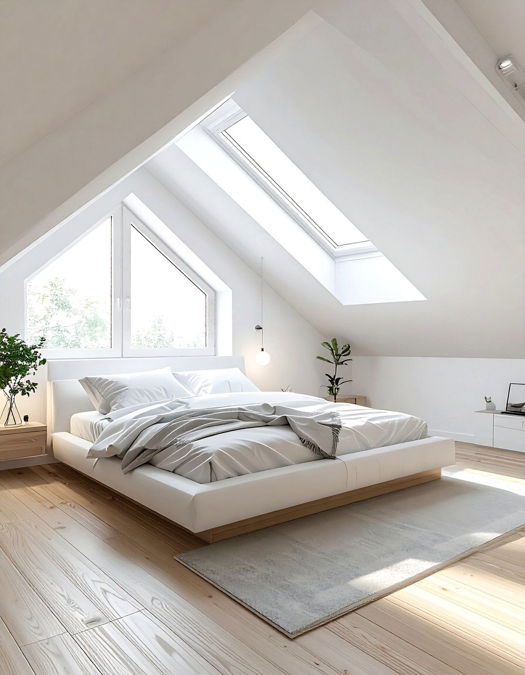 White Attic Bedroom - 30 white decor ideas