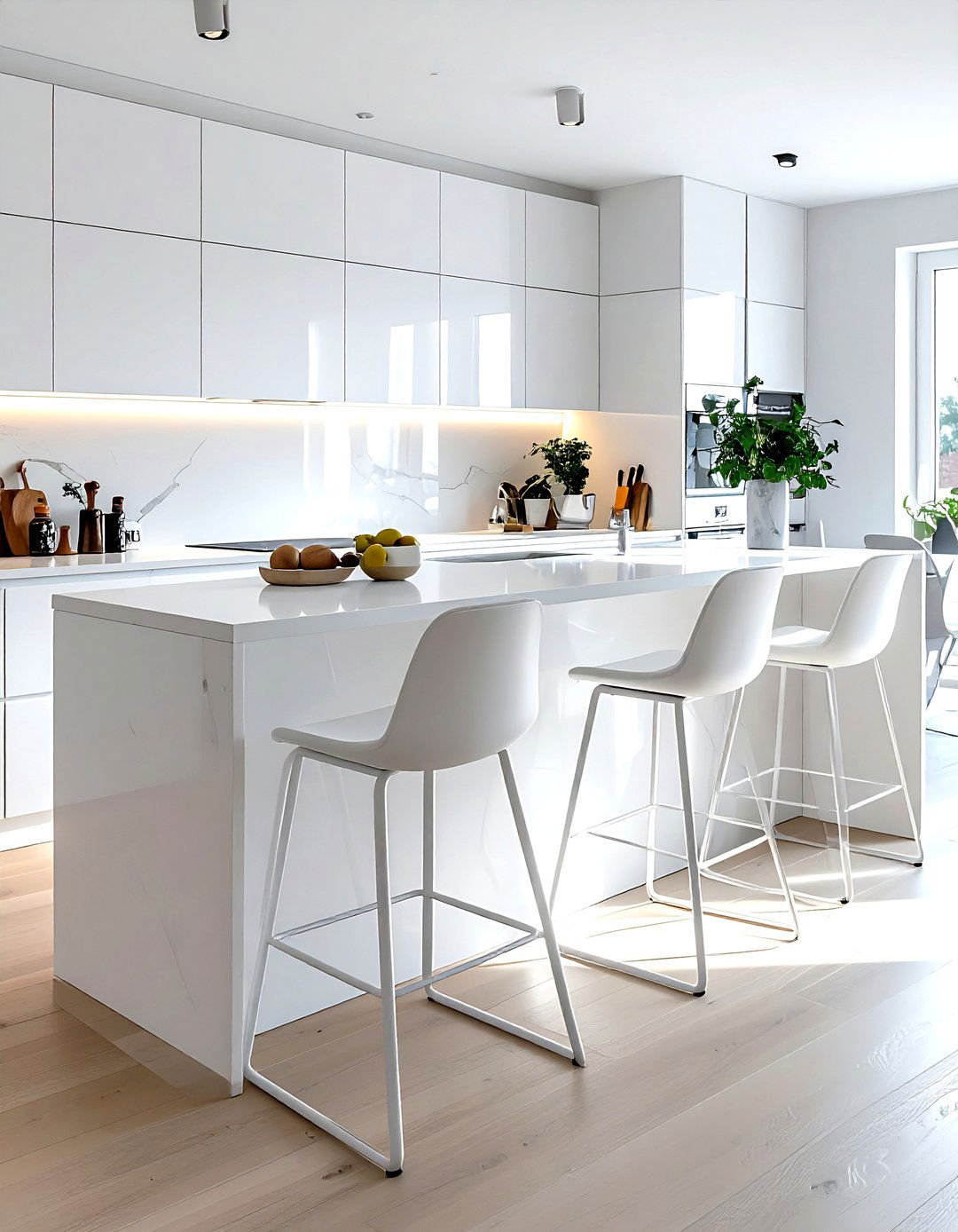 White Bar Stools - 30 white kitchen furniture ideas