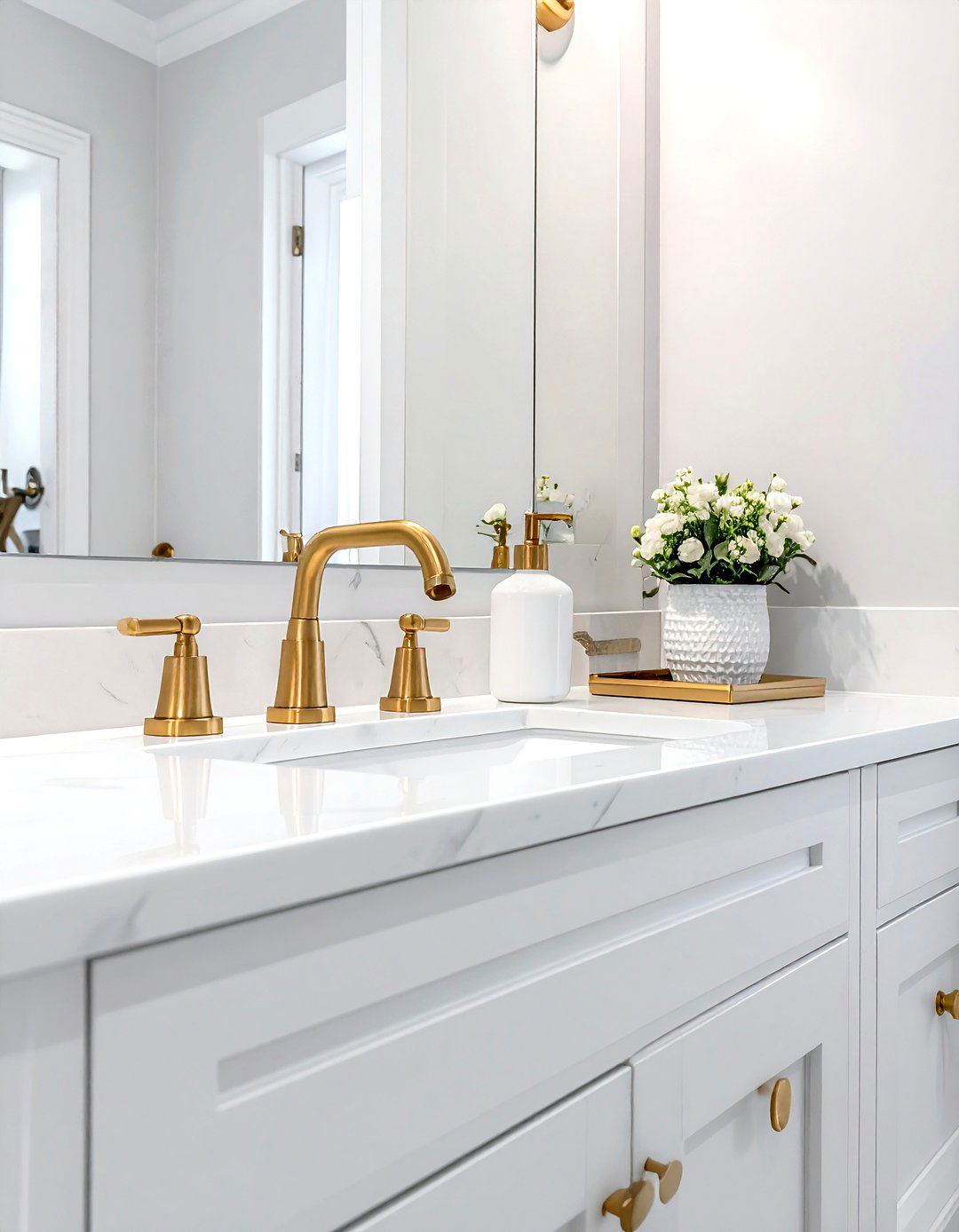 White Bathroom Brass Fixtures - 30 white and white bathroom ideas
