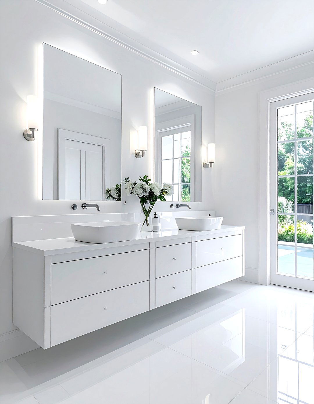 White Bathroom Double Vanity - 30 white and white bathroom ideas